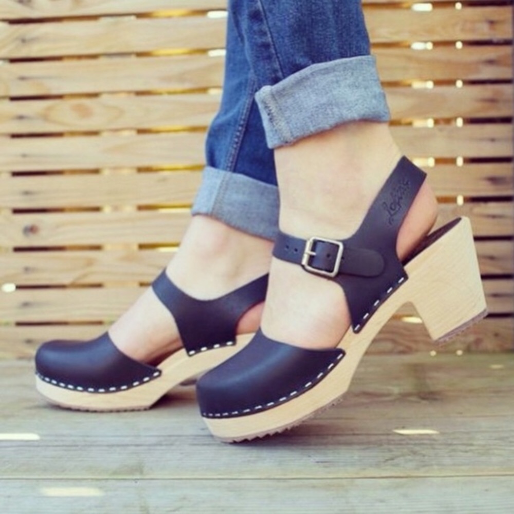 (SOLD) LOTTA’S Stockholm Swedish Highwood Clog - Picture 2 of 14